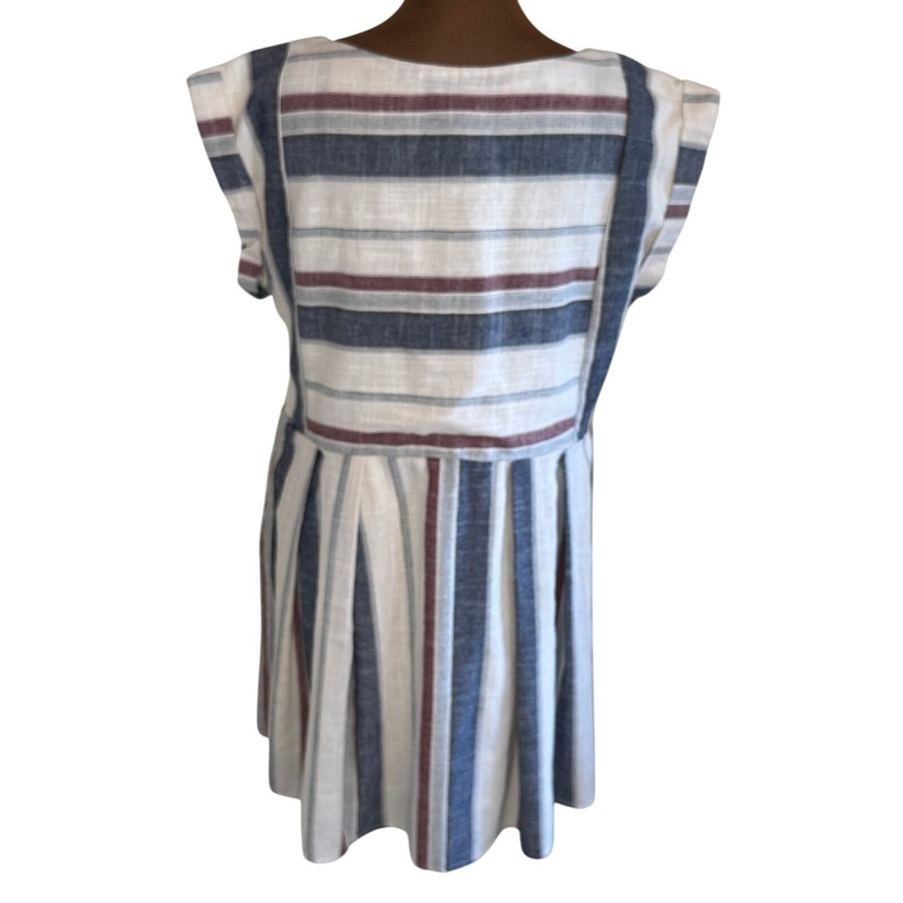 By Together Striped Sleeveless Dress Womens Medium Side Zip Cotton Blend EUC - Picture 2 of 8